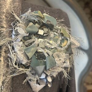 NWT Handcrafted Gray & Silver Decorative Brooch or Hair Pin